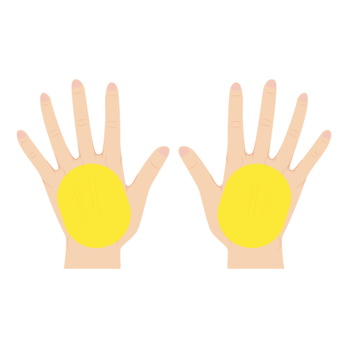 手の甲照射範囲