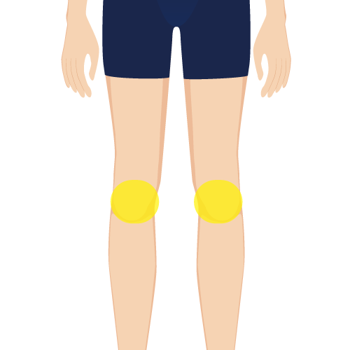 ひざ頭照射範囲