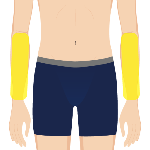 ひじ下照射範囲